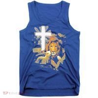 Lion And Lamb Cross Jesus Christ Tank Top thumb 0