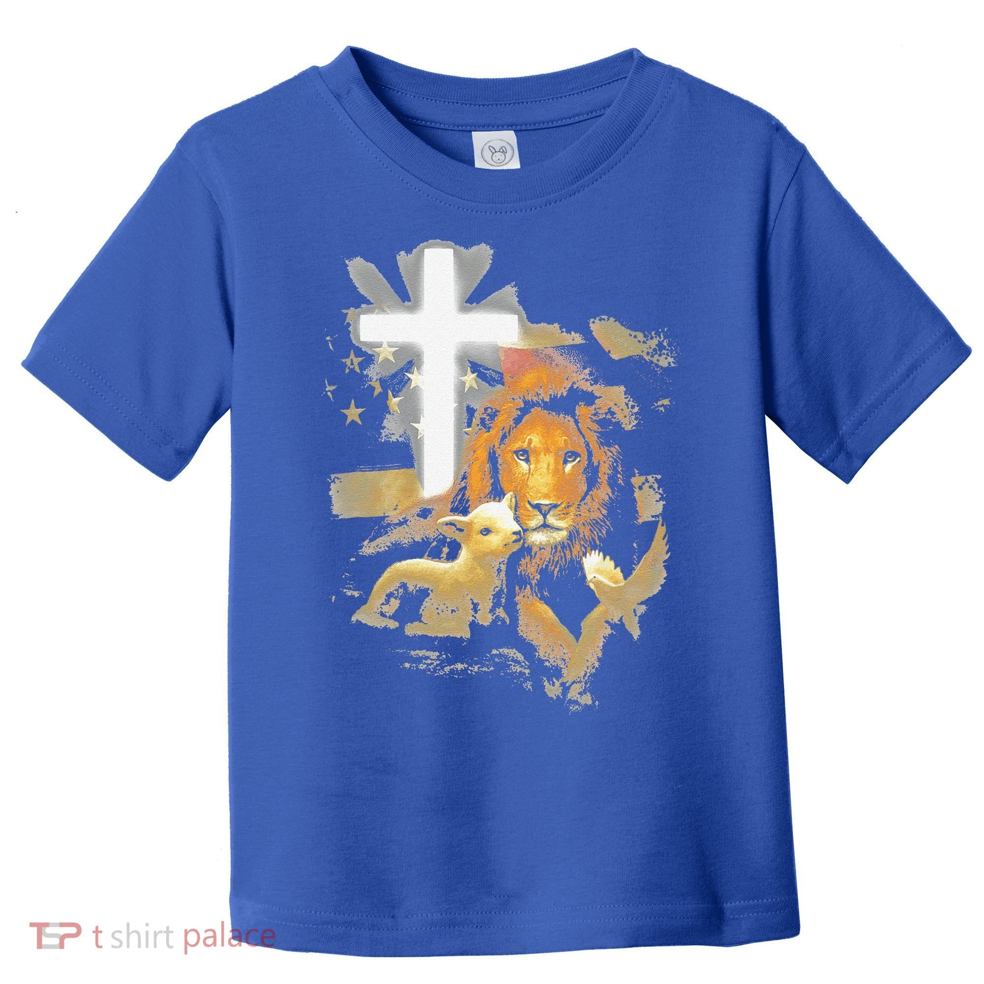Lion And Lamb Cross Jesus Christ Toddler T-Shirt