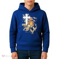 Lion And Lamb Cross Jesus Christ Kids Hoodie thumb 4
