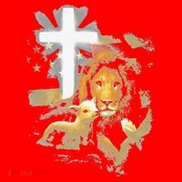 Lion And Lamb Cross Jesus Christ Santa Hat thumb 1