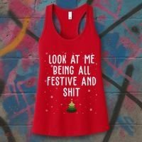 Look At Me Being All Festive And Shit Holiday Women's Tank Top thumb 3