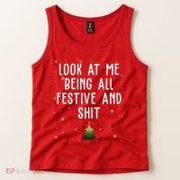Look At Me Being All Festive And Shit Holiday Tank Top thumb 2