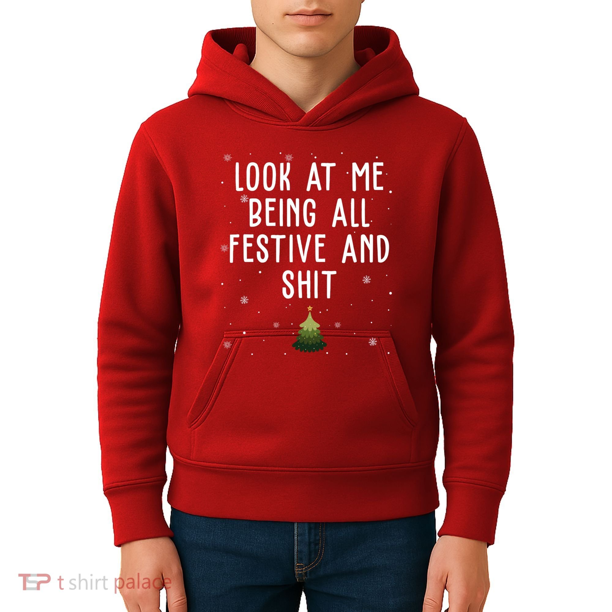Look At Me Being All Festive And Shit Holiday Kids Hoodie
