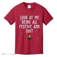 Look At Me Being All Festive And Shit Holiday Kids T-Shirt thumb 0