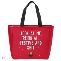 Look At Me Being All Festive And Shit Holiday Tote Bag thumb 0