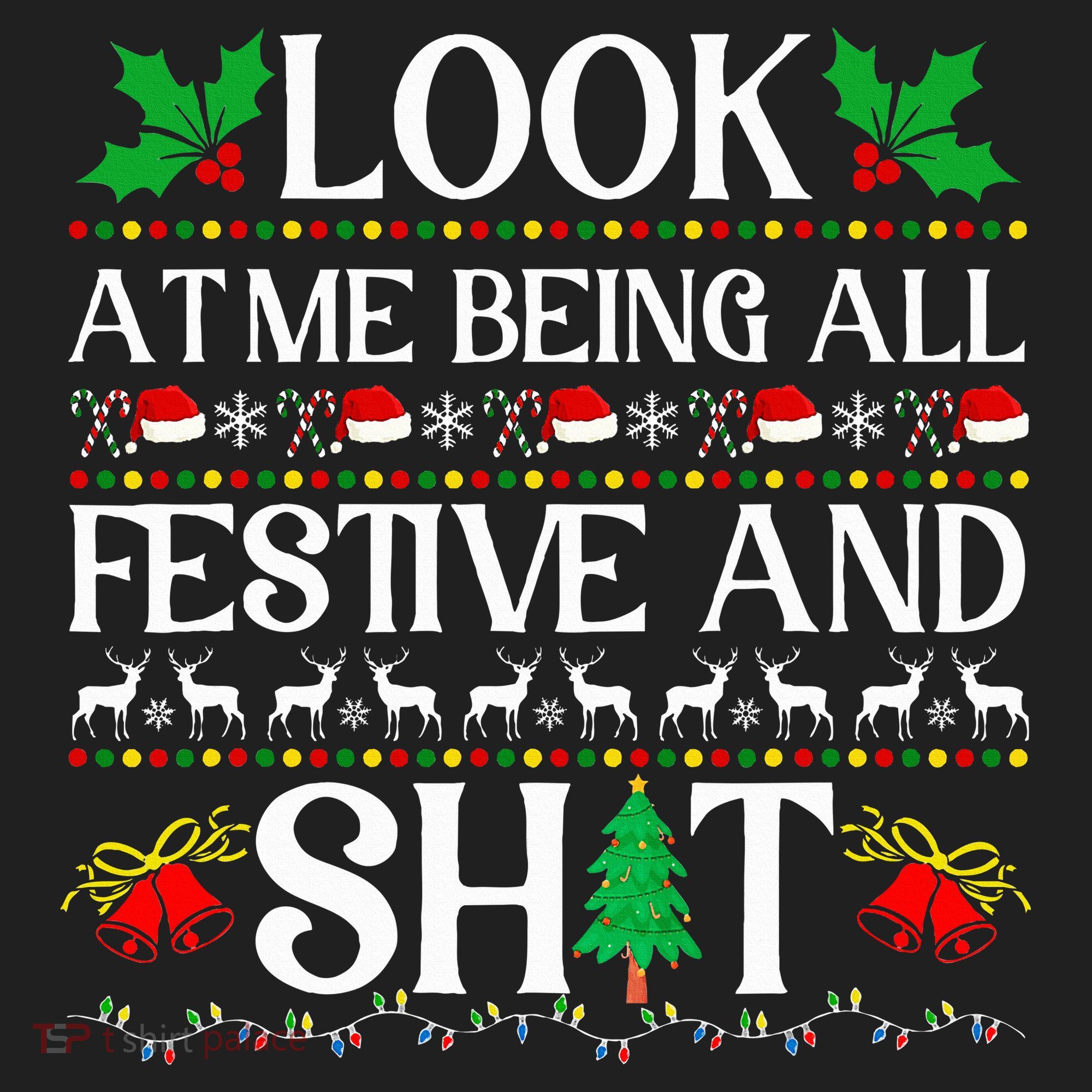 Look At Me Being All Festive And Shit Humorous Christmas  Women's Sweatshirt