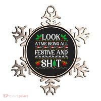 Look At Me Being All Festive And Shit Humorous Christmas  Ornament thumb 0