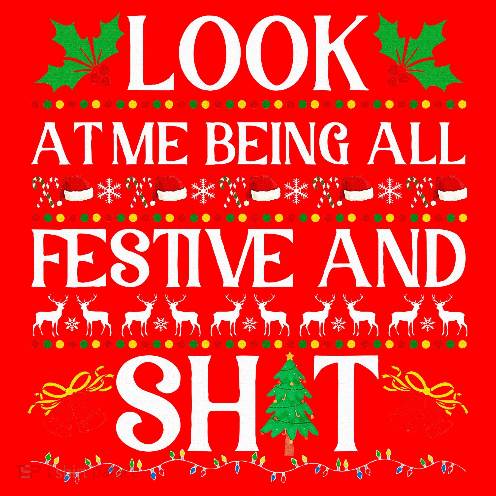 Look At Me Being All Festive And Shit Humorous Christmas  Santa Hat