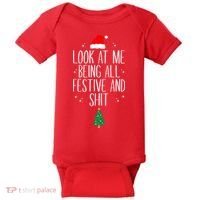Look At Me Being All Festive And Shit Funny Xmas 2023 Baby Bodysuit thumb 0