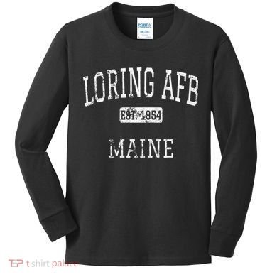 Loring Afb Maine Me Vintage Kids Long Sleeve Shirt