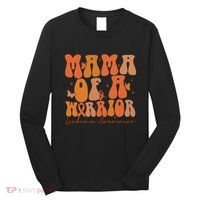 Leukemia Awareness Mama Of A Warrior Long Sleeve Shirt thumb 0