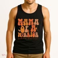 Leukemia Awareness Mama Of A Warrior Tank Top thumb 3
