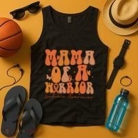 Leukemia Awareness Mama Of A Warrior Tank Top thumb 4