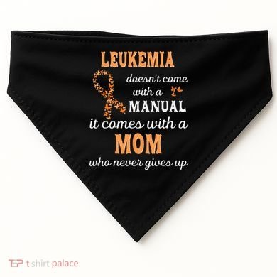 Leukemia Awareness Mom Support Leukemia Warrior USA-Made Doggie Bandana