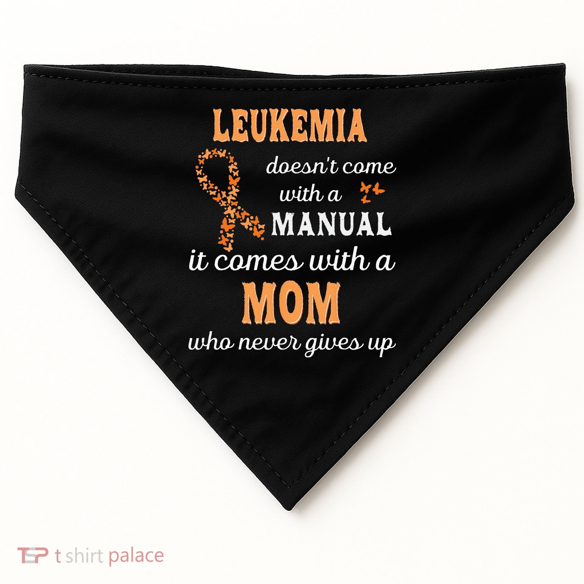 Leukemia Awareness Mom Support Leukemia Warrior USA-Made Doggie Bandana