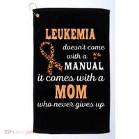 Leukemia Awareness Mom Support Leukemia Warrior Golf Towel thumb 0