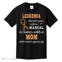 Leukemia Awareness Mom Support Leukemia Warrior Kids T-Shirt thumb 0