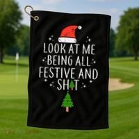 Look At Me Being All Festive Golf Towel thumb 1