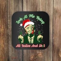 Look At Me Being All Festive Funny Trump Christmas Coaster thumb 0
