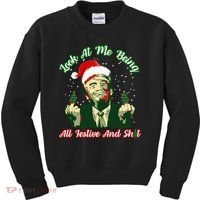 Look At Me Being All Festive Funny Trump Christmas Kids Sweatshirt thumb 0