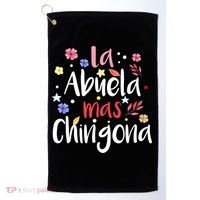 La Abuela Mas Chingona Spanish Grandma Floral Gift Golf Towel thumb 0