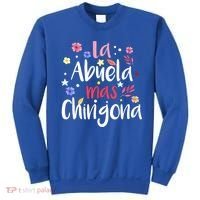 La Abuela Mas Chingona Spanish Grandma Floral Gift Sweatshirt thumb 0