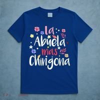 La Abuela Mas Chingona Spanish Grandma Floral Gift T-Shirt thumb 5