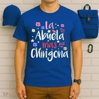 La Abuela Mas Chingona Spanish Grandma Floral Gift T-Shirt thumb 6