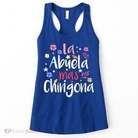 La Abuela Mas Chingona Spanish Grandma Floral Gift Women's Tank Top thumb 0