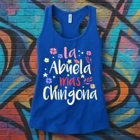 La Abuela Mas Chingona Spanish Grandma Floral Gift Women's Tank Top thumb 3