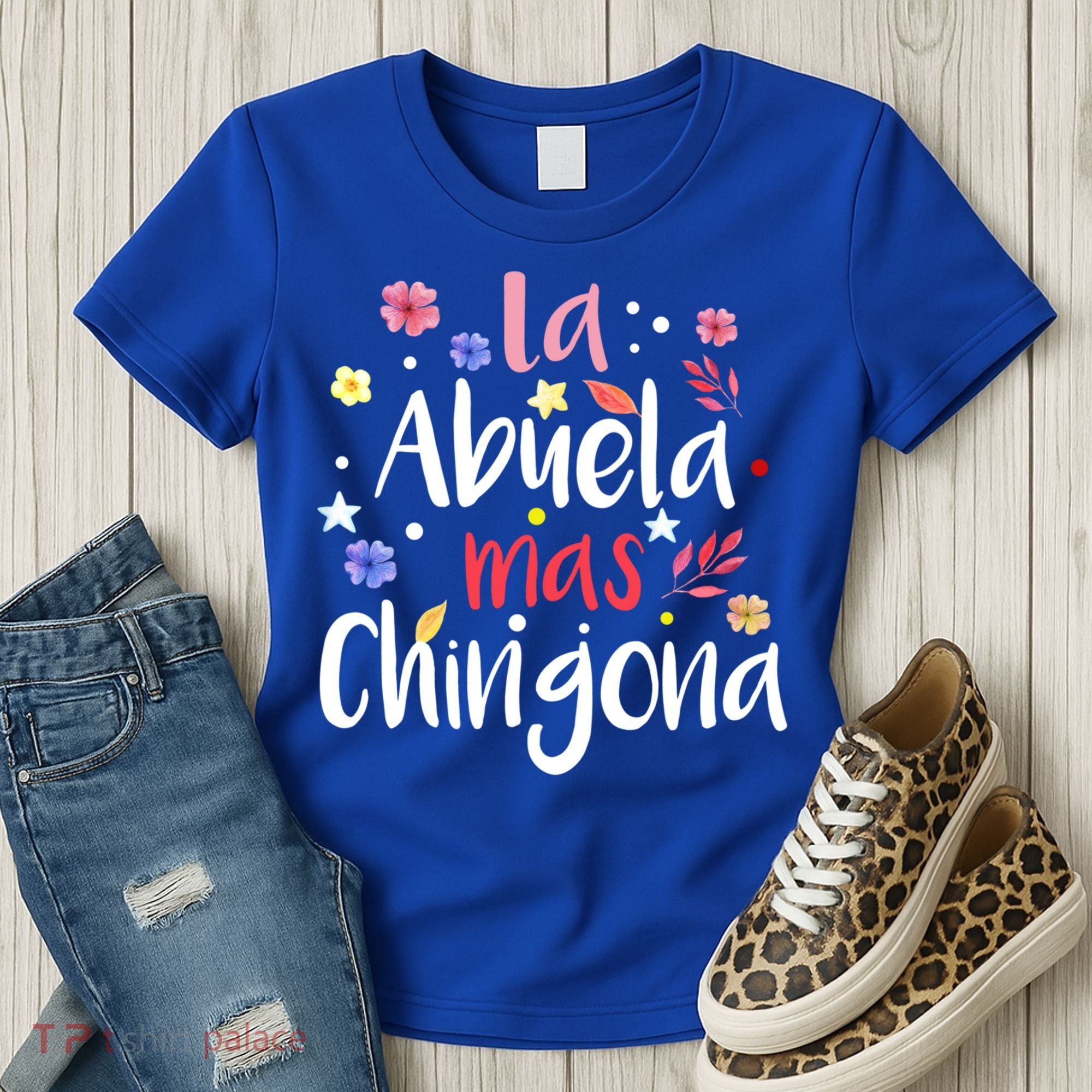 La Abuela Mas Chingona Spanish Grandma Floral Gift Women's T-Shirt
