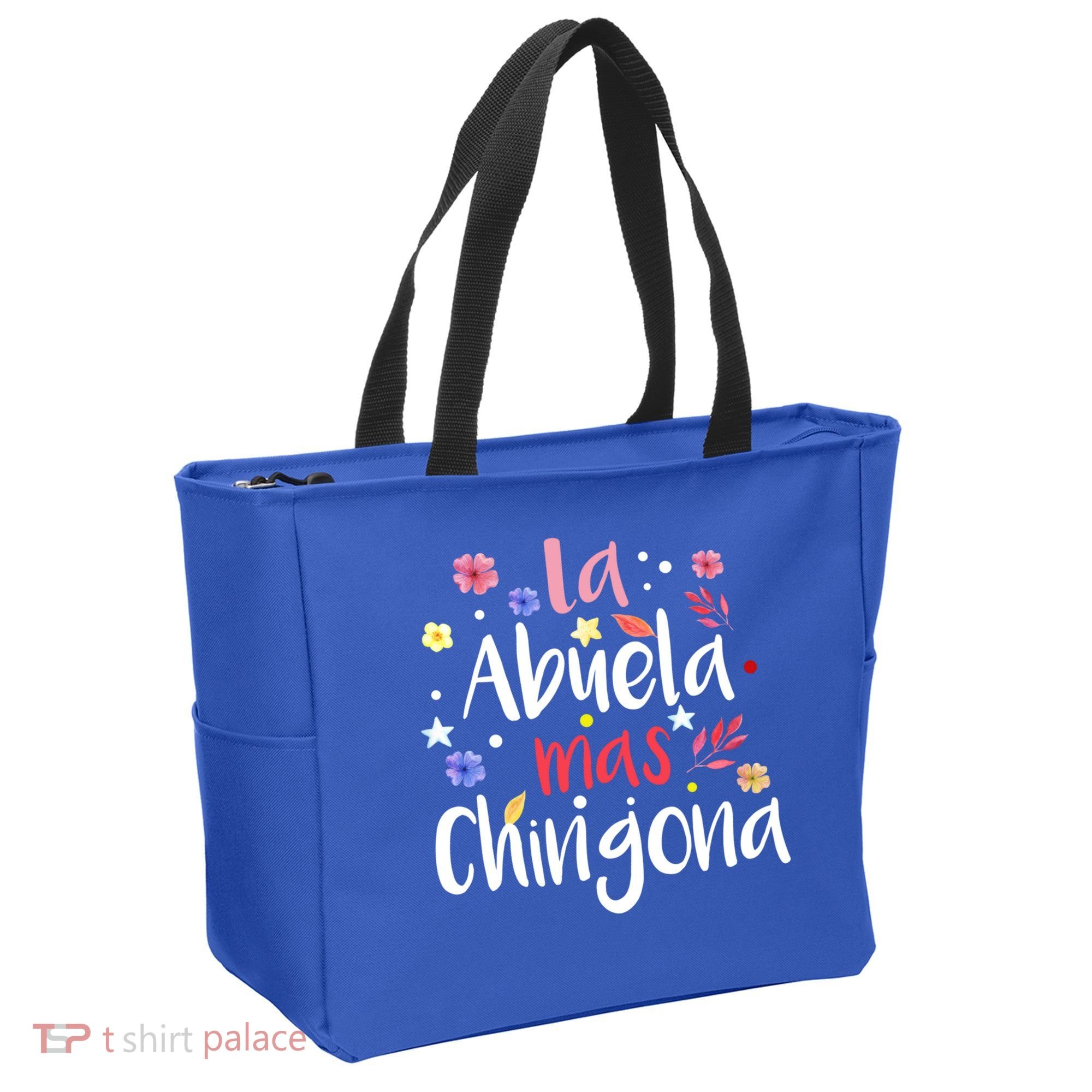 La Abuela Mas Chingona Spanish Grandma Floral Gift Tote Bag