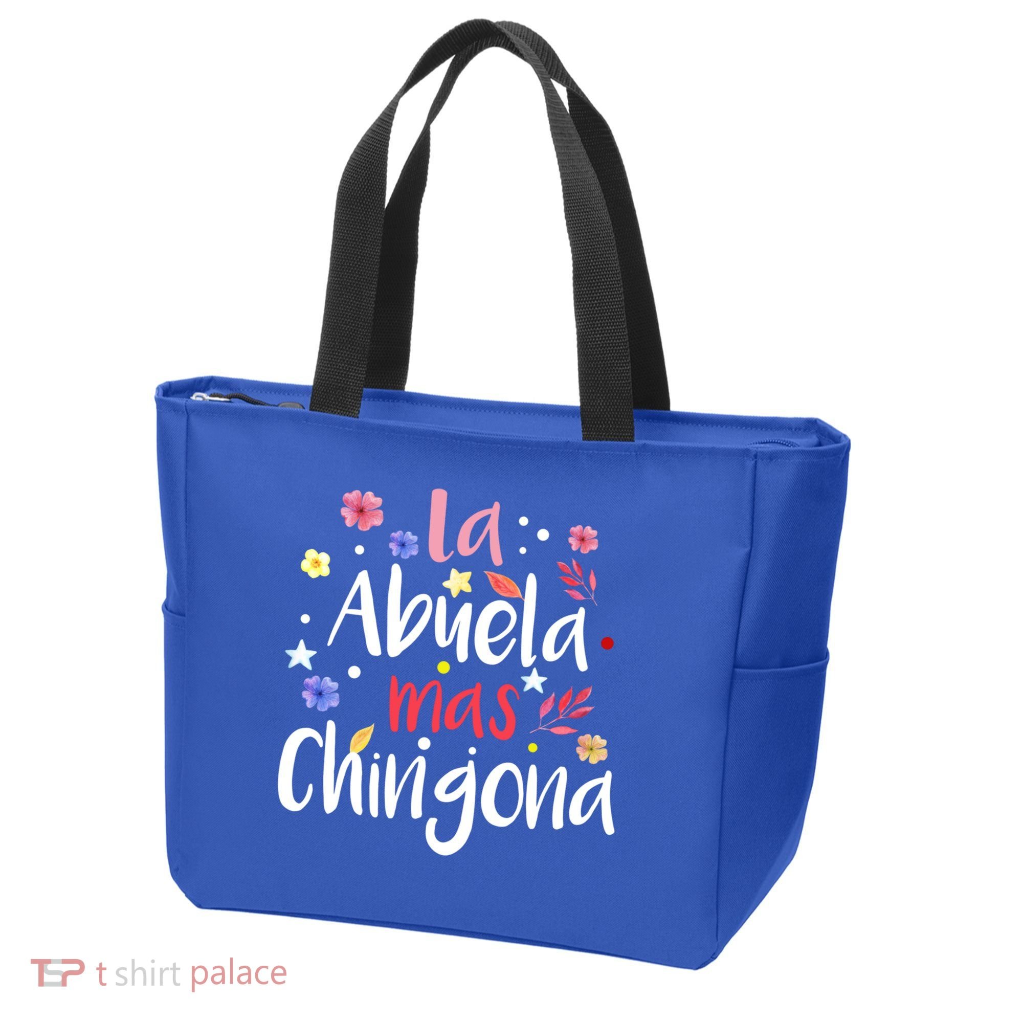 La Abuela Mas Chingona Spanish Grandma Floral Gift Tote Bag