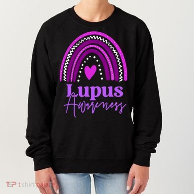 Lupus Awareness Month Purple Rainbow heart for wo Women's Sweatshirt