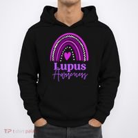 Lupus Awareness Month Purple Rainbow heart for wo Hoodie thumb 0