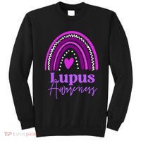 Lupus Awareness Month Purple Rainbow heart for wo Sweatshirt thumb 0
