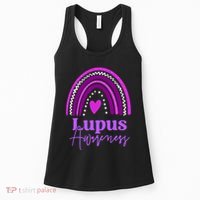Lupus Awareness Month Purple Rainbow heart for wo Women's Tank Top thumb 0