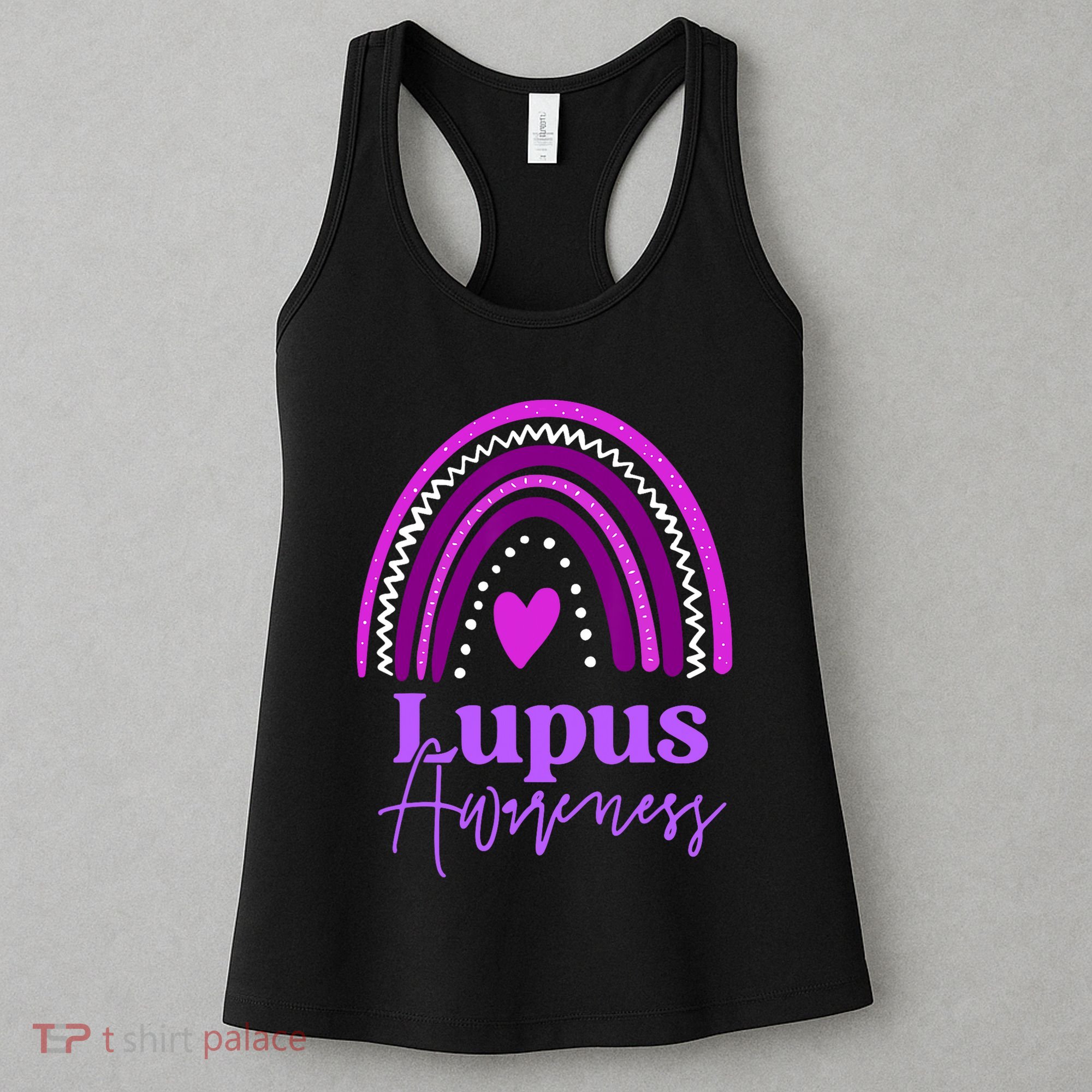 Lupus Awareness Month Purple Rainbow heart for wo Women's Tank Top