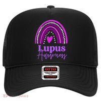 Lupus Awareness Month Purple Rainbow heart for wo Hat thumb 0