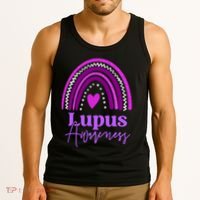 Lupus Awareness Month Purple Rainbow heart for wo Tank Top thumb 3