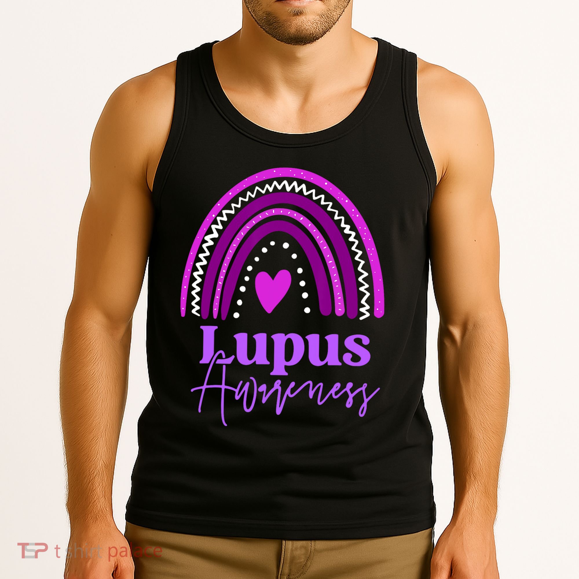 Lupus Awareness Month Purple Rainbow heart for wo Tank Top