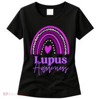 Lupus Awareness Month Purple Rainbow heart for wo Women's T-Shirt thumb 0