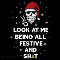 Look At Me Being All Festive And Shit Funny Santa Skeleton Coffee Mug thumb 5