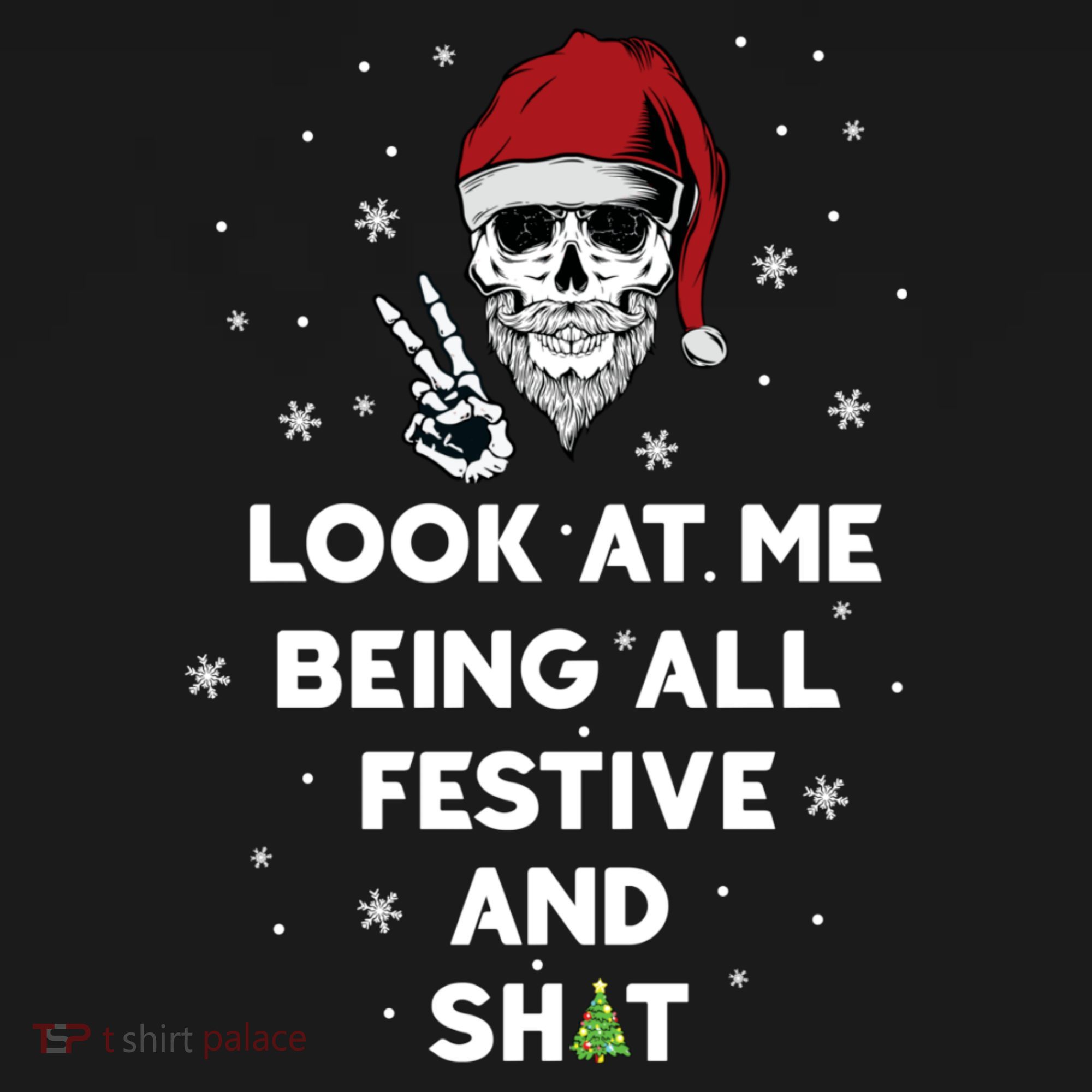 Look At Me Being All Festive And Shit Funny Santa Skeleton Women's Hoodie