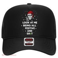 Look At Me Being All Festive And Shit Funny Santa Skeleton Hat thumb 0