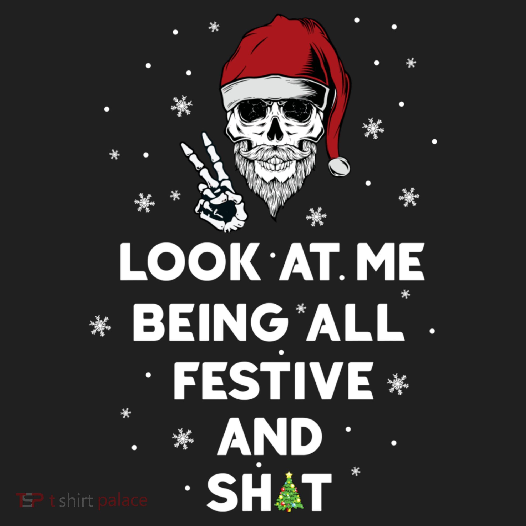 Look At Me Being All Festive And Shit Funny Santa Skeleton Golf Towel