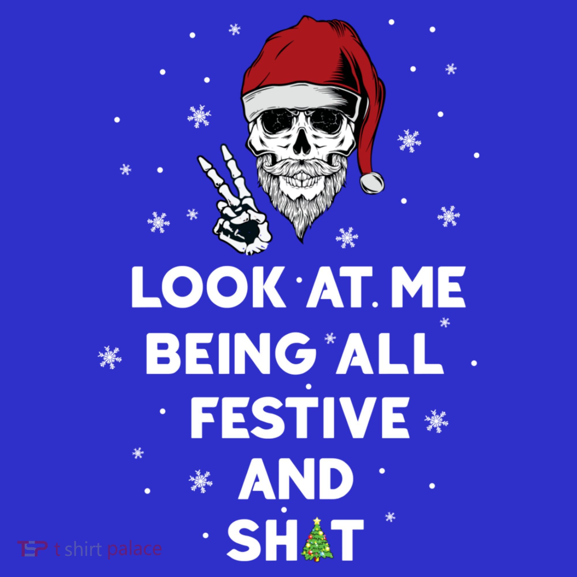 Look At Me Being All Festive And Shit Funny Santa Skeleton Women's Tank Top