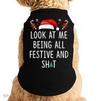 Look At Me Being All Festive And Shit Christmas Tree  Doggie Tank thumb 0