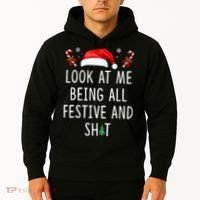 Look At Me Being All Festive And Shit Christmas Tree  Hoodie thumb 2