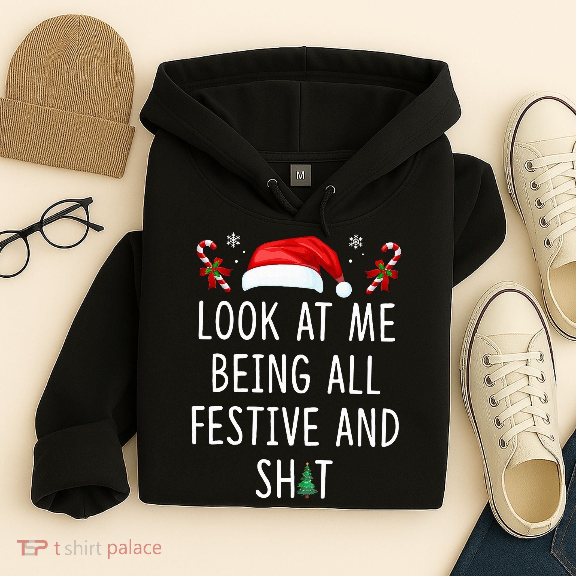 Look At Me Being All Festive And Shit Christmas Tree  Hoodie